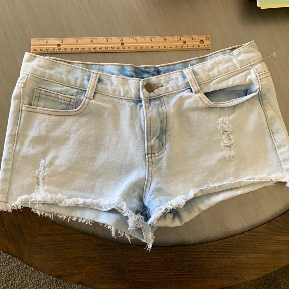Denim Jean Shorts Cutoff Light Denim Summer Wear No Label Size L